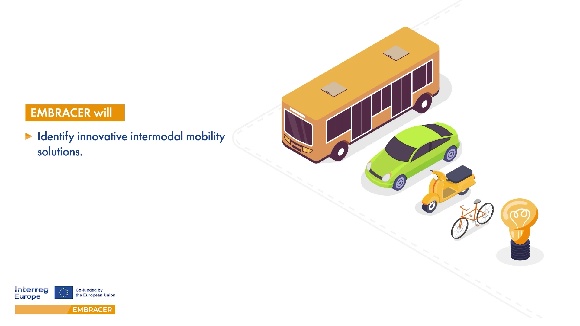 Autocarro, carro e bicicleta no mesmo plano, a rede intermodal do Embracer