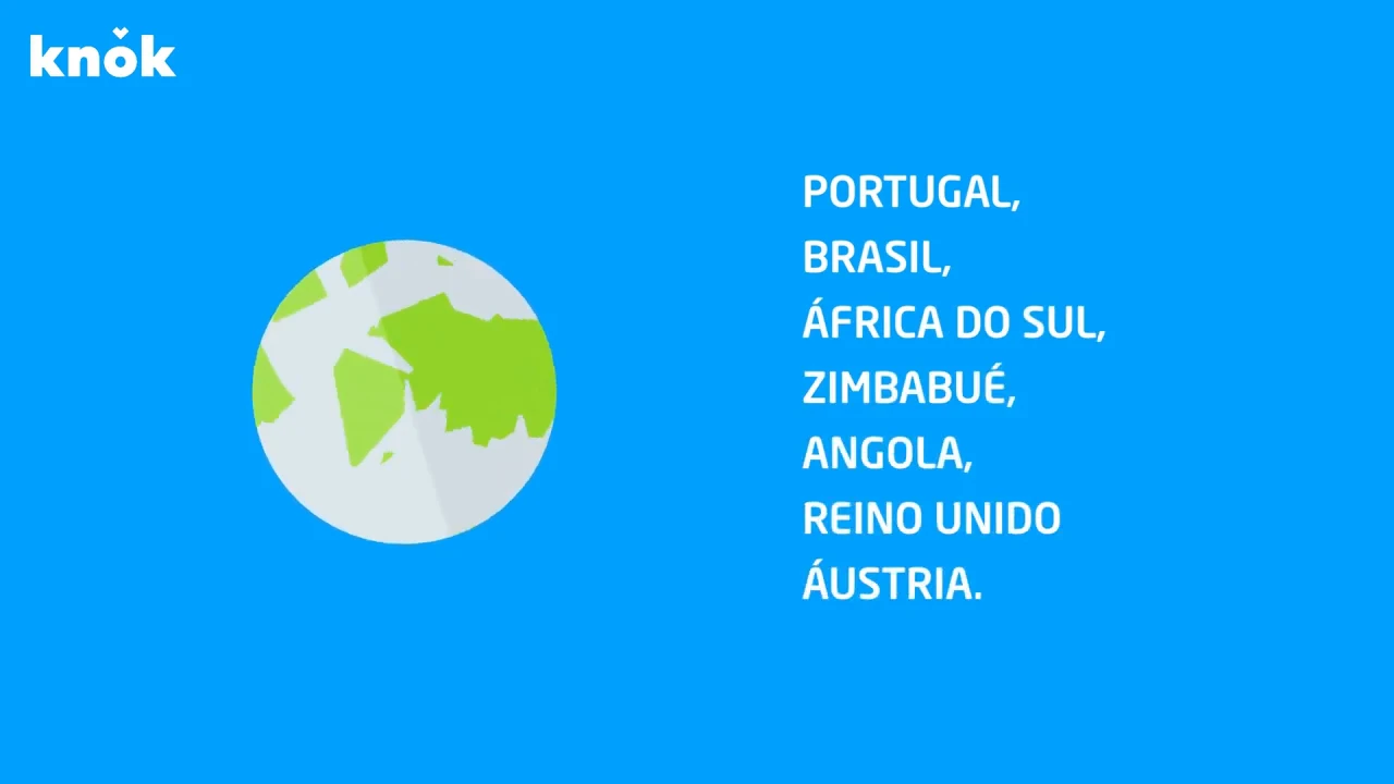 Mapa dos países onde a knok chega