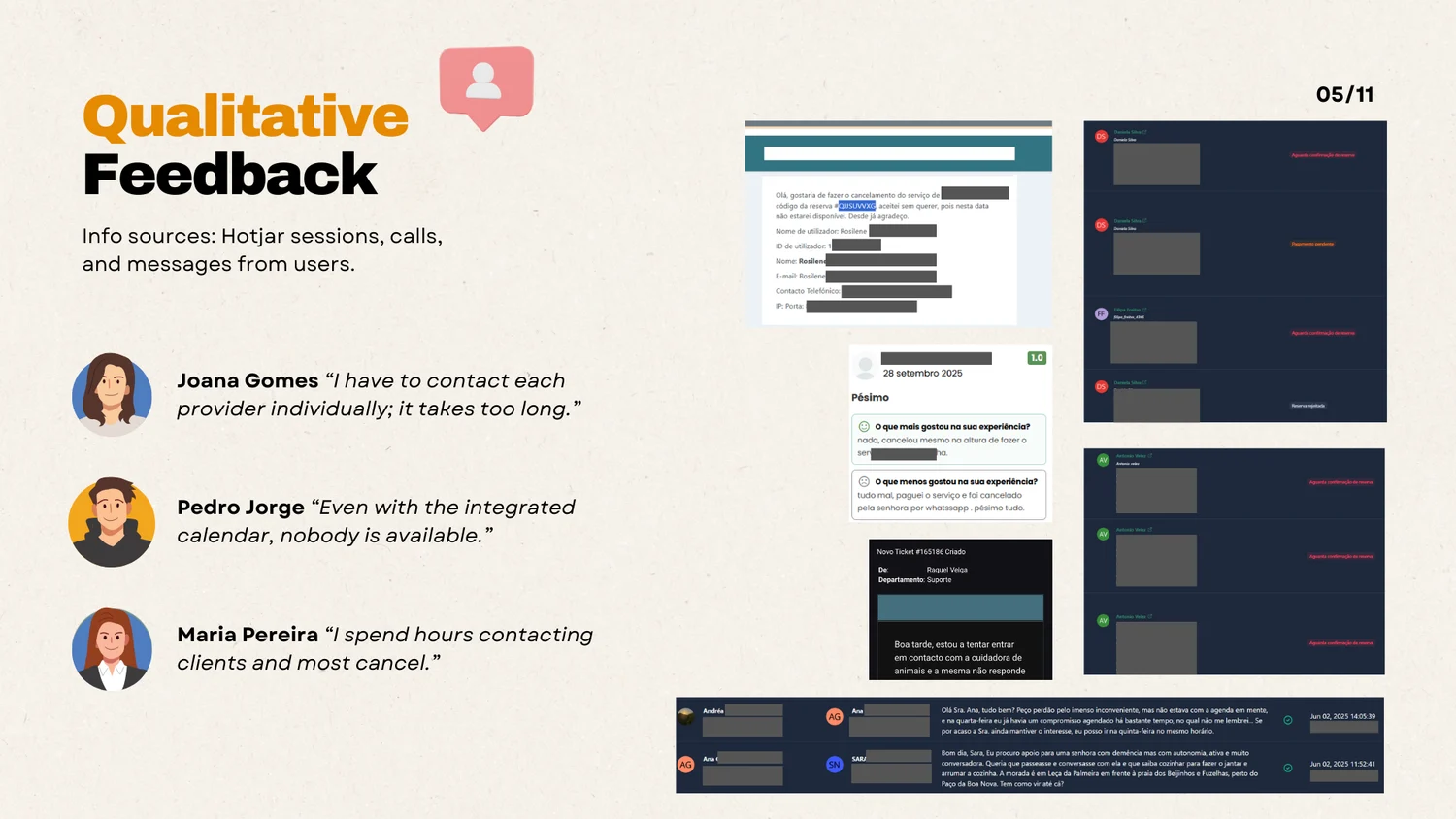 Feedback qualitativo recolhido de utilizadores